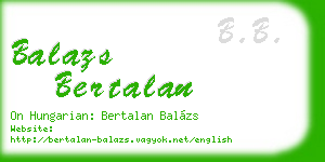 balazs bertalan business card